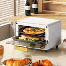 HOMCOM Small Toaster Oven, 12L Mini Countertop Oven With Glass Door, White