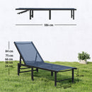 Outsunny Sun Lounger, 5-Level Reclining Sun Lounger Chair, Dark Blue