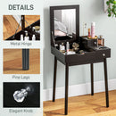 HOMCOM Dressing Table Vanity Desk Flip-up Mirror 2 Drawers, Black