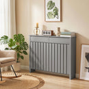 HOMCOM Radiator Cover With Drawer And Vertical Slats Grey