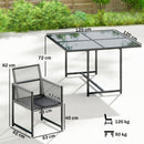 Outsunny Garden Dining Set, Outdoor Table and Chairs with Foldable Backrest