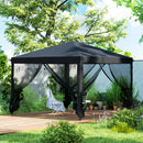 Outsunny Heavy Duty Pop Up Gazebo with Removable Mesh Sidewall Khaki