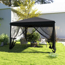 Outsunny Heavy Duty Pop Up Gazebo with Removable Mesh Sidewall Khaki
