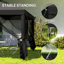 Outsunny Heavy Duty Pop Up Gazebo with Removable Mesh Sidewall Khaki