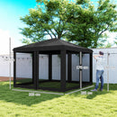 Outsunny Heavy Duty Pop Up Gazebo with Removable Mesh Sidewall Khaki