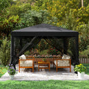 Outsunny Heavy Duty Pop Up Gazebo with Removable Mesh Sidewall Khaki