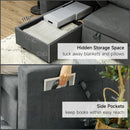 HOMCOM Pull Out Sofa Bed L Shape Corner Sofa w/ Reversible Chaise Charcoal grey