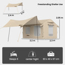 Outsunny Inflatable Tents 4 Season for 6-8 Person Khaki