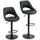 HOMCOM Barstools Set Of 2, Dining Stools With Backrest And Footrest, Black