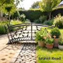 Outsunny 1.2M Metal Garden Bridge with Safety Railings, Outdoor Pond Bridge