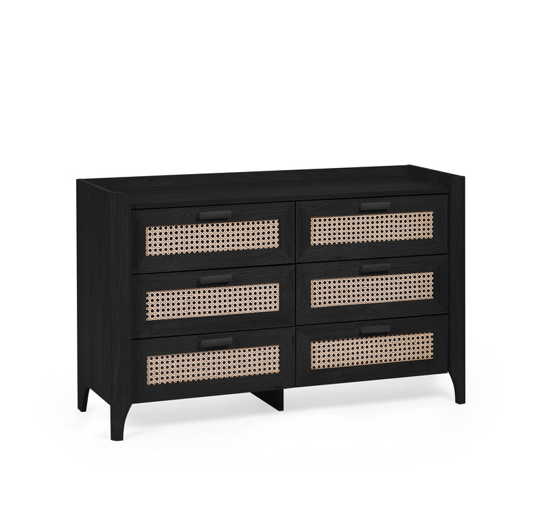 Sydney 6 Drawer Wide Chest - Black Ash
