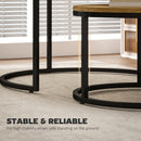HOMCOM 2 Pcs Stacking Coffee Table Set With Steel Frame