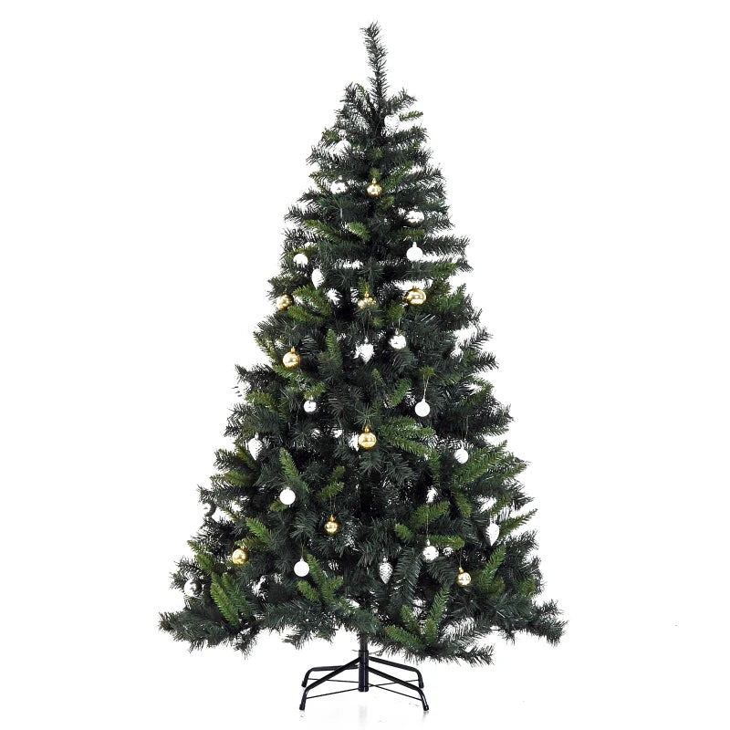 HOMCOM 6FT Pre-Lit Artificial Christmas Tree 200 LED Xmas Tree