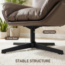 HOMCOM Accent Chair With 360 Swivel Dark Brown