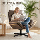 HOMCOM Accent Chair With 360 Swivel Dark Brown