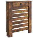 HOMCOM Radiator Cover With Drawer, Horizontal Slat, Rustic Brown