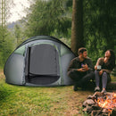 Outsunny 4-5 Person Family Pop-up Waterproof Camping Tent w/ 2 Mesh Windows & PVC Windows Portable Carry Bag