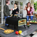 Outsunny Outdoor Tabletop Gas Pizza Oven with 12\" Pizza Stone & Peel, Black