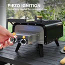 Outsunny Outdoor Tabletop Gas Pizza Oven with 12\" Pizza Stone & Peel, Black