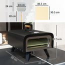 Outsunny Outdoor Tabletop Gas Pizza Oven with 12\" Pizza Stone & Peel, Black