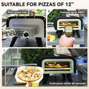 Outsunny Outdoor Tabletop Gas Pizza Oven with 12\" Pizza Stone & Peel, Black