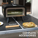 Outsunny Outdoor Tabletop Gas Pizza Oven with 12\" Pizza Stone & Peel, Black