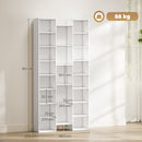 HOMCOM Tall Bookshelf with 21 Compartments and 10 Adjustable Shelves, White