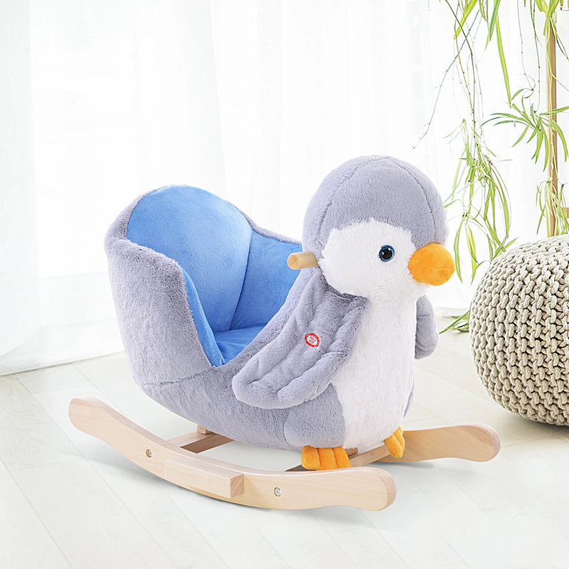 HOMCOM Children Rocking Penguin -Grey