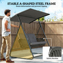 Outsunny 2-Seater Rattan Swing Chair, Outdoor Garden Hanging Swing Seat