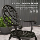 Outsunny 3PCs Bistro Set,  Aluminium Garden Table and Chairs