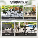Outsunny 3PCs Bistro Set,  Aluminium Garden Table and Chairs