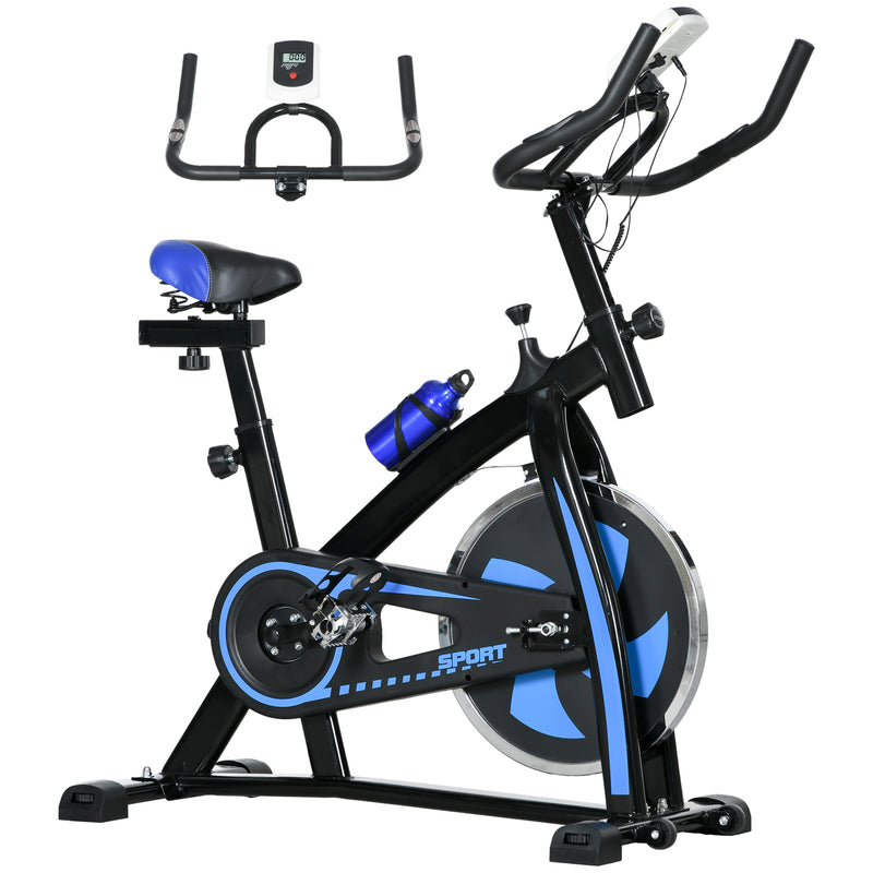 SPORTNOW Indoor Exercise Bike Stationary Bike for Home Gym Workout, Blue