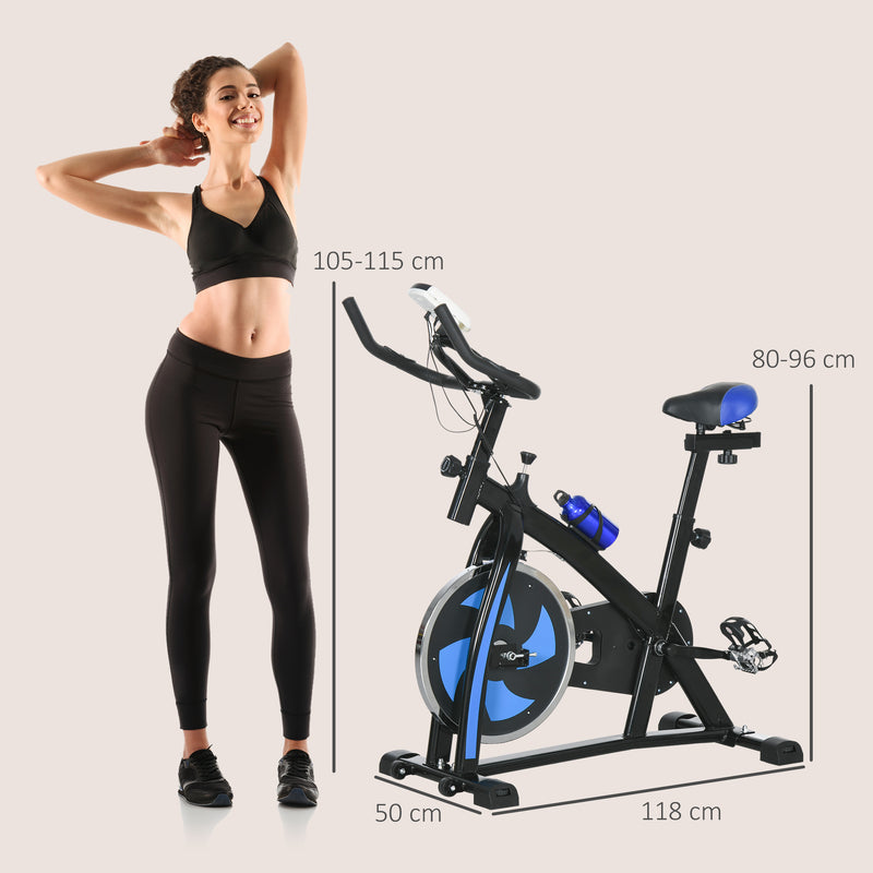 SPORTNOW Indoor Exercise Bike Stationary Bike for Home Gym Workout, Blue