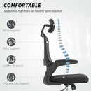 HOMCOM High Back Mesh Computer Desk Chair With Lumbar Support, Black