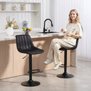 HOMCOM Bar Stools Set Of 2 Adjustable Swivel Bar Chairs With Backrest Black