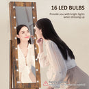 HOMCOM Freestanding LED Mirrored Jewelry Cabinet