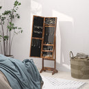 HOMCOM Freestanding LED Mirrored Jewelry Cabinet