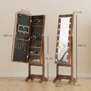 HOMCOM Freestanding LED Mirrored Jewelry Cabinet