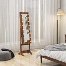 HOMCOM Freestanding LED Mirrored Jewelry Cabinet