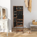 HOMCOM Freestanding LED Mirrored Jewelry Cabinet