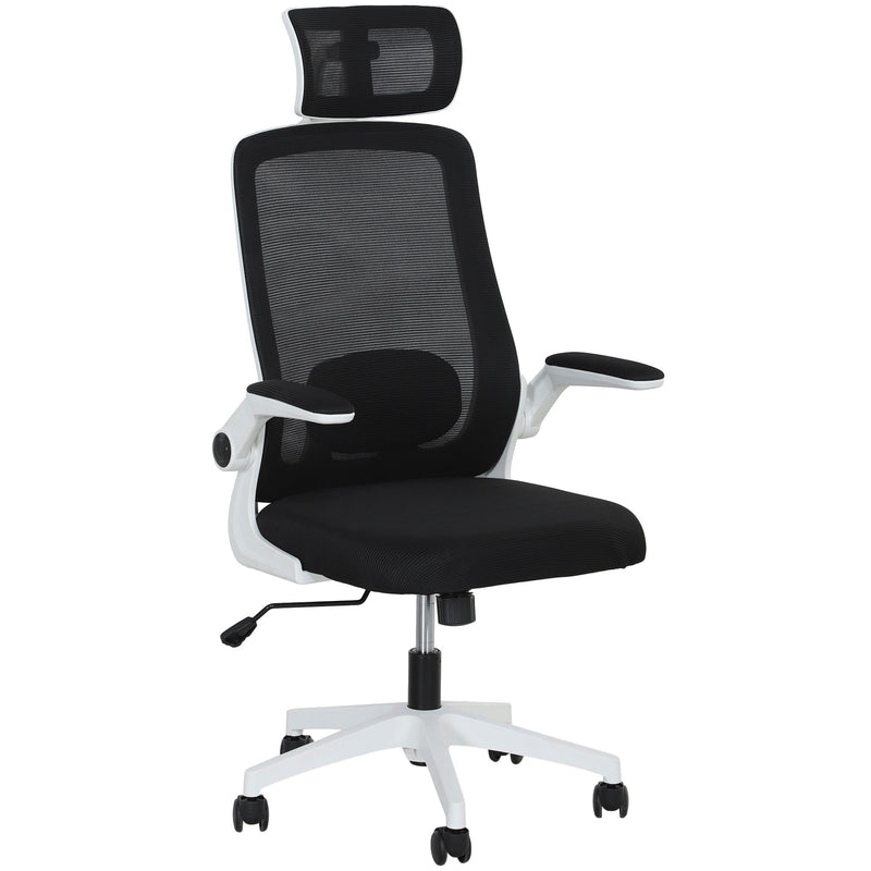 HOMCOM Executive Mesh Office Chair with Headrest, Lumbar Support, Grey