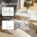 Outsunny 54 X 54cm Aluminium Outdoor Garden Side Table W/ Umbrella Hole, White
