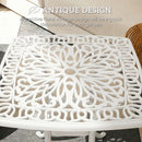 Outsunny 54 X 54cm Aluminium Outdoor Garden Side Table W/ Umbrella Hole, White