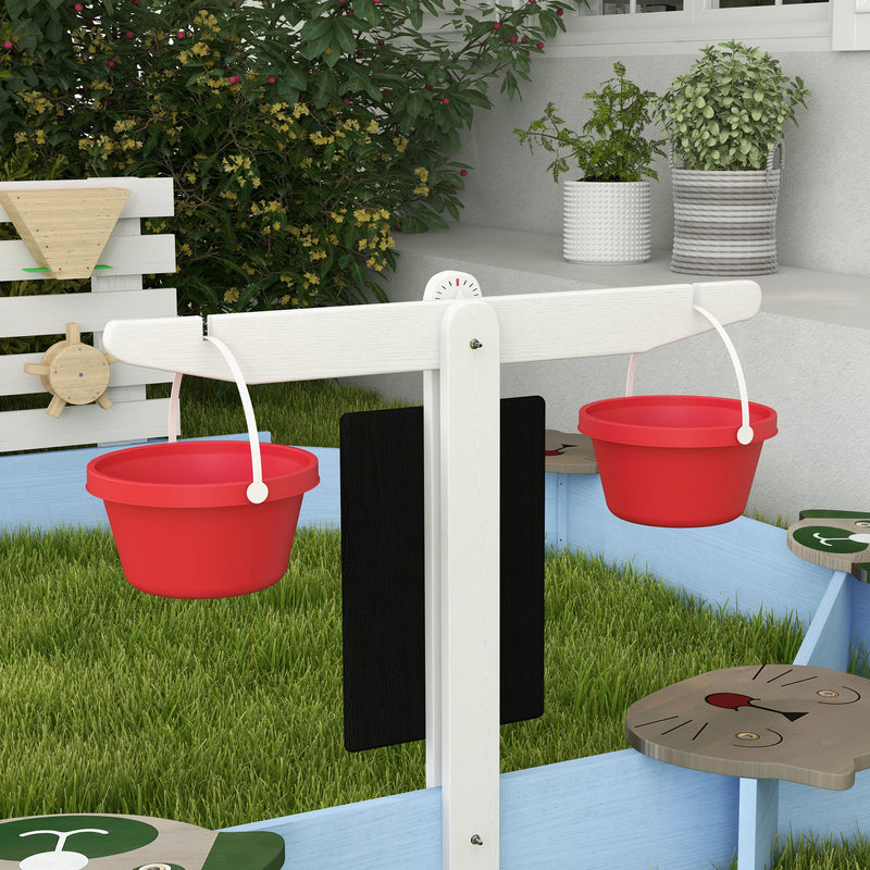 Outsunny Kids Sandbox, Outdoor Playset, for Ages 3-7 Years - Blue