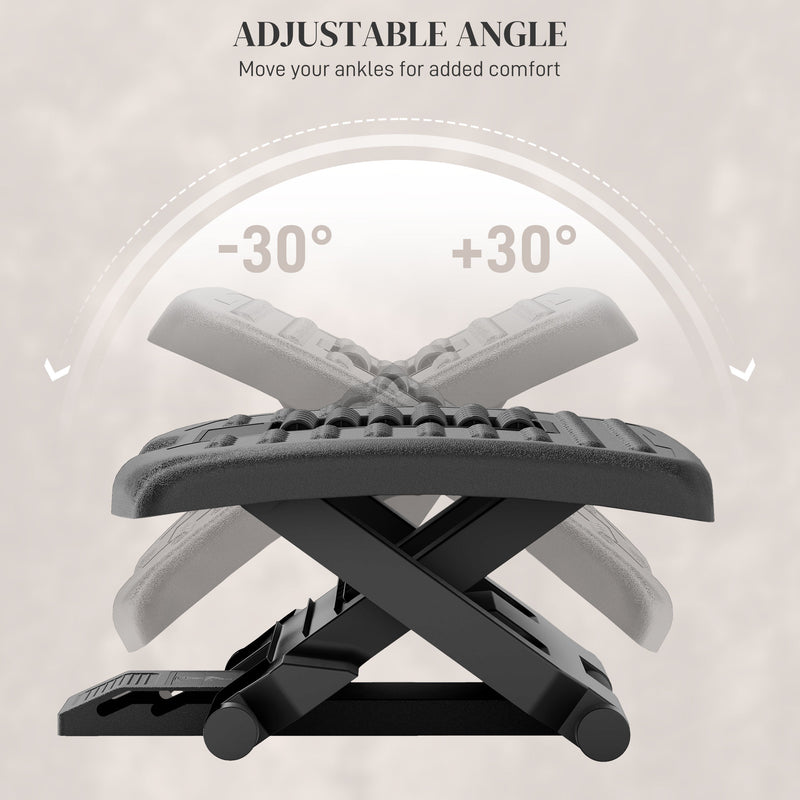 Foot Rest For Under Desk With Massage Function, Adjustable Angle And Height