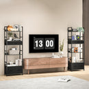 HOMCOM Industrial Bookshelf with 4 Shelves and 3 Fabric Drawers Grey