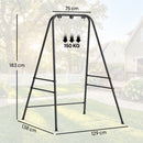 Outsunny Hammock Chair Stand Only for Indoor Outdoor 150KG Load Black