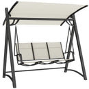 Outsunny 3 Seater Swing Chair, Garden Swing Bench with Adjustable Canopy