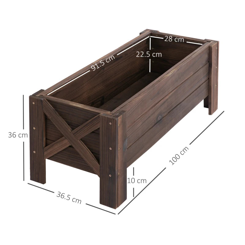 Outsunny Garden Raised Bed 100x36.5x36 cm