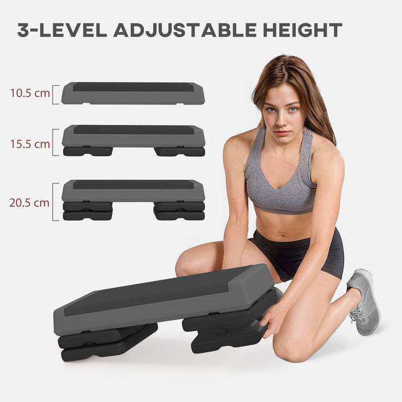 SPORTNOW Aerobic Step, 10.5/15.5/20.5cm Exercise Stepper for Home